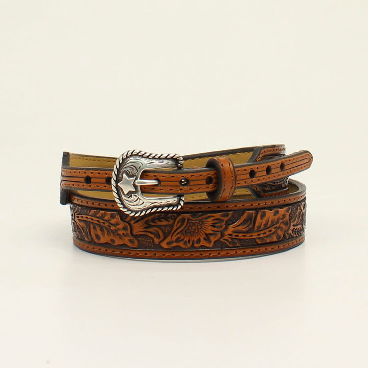 Nocona 7/8" Floral Embossed Tan Hatband