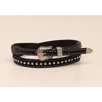 Double S Collection 3/8" Calf Hair Hatband Black