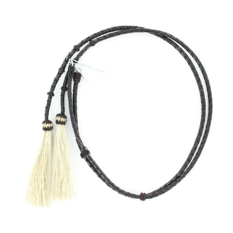 Double S Collection Braided Leather Stampede String Black