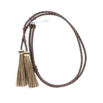 Double S Collection Braided Leather Stampede String Brown