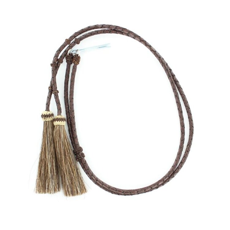 Double S Collection Braided Leather Stampede String Brown