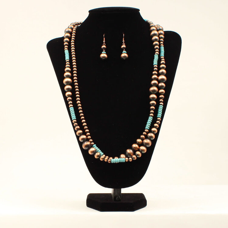 Blazin Roxx Copper Navajo Pearl Turquoise Beads Set