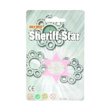 Wild West Sheriff Star Badge Pink
