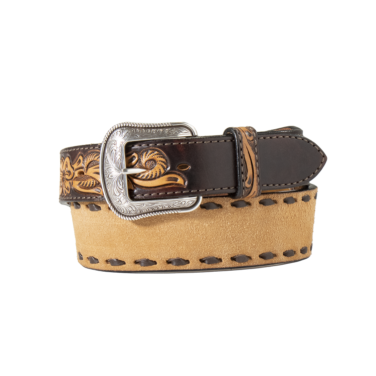 3D Belt Tan Roughout Twisted Buck Lace Belt