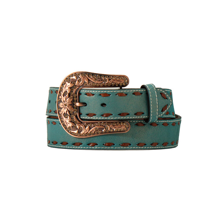 Angel Ranch Turquoise Chocolate Buck Lace Belt