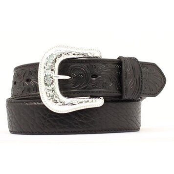 Nocona Bullhide Tooled Tabs Black Belt