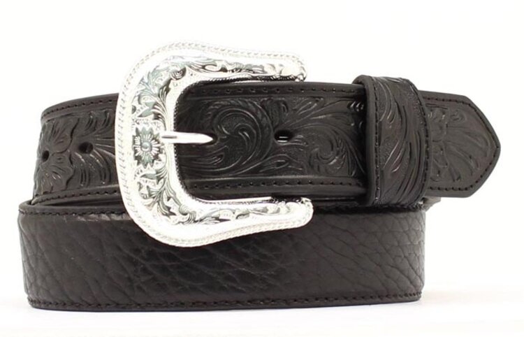 Nocona Bullhide Tooled Tabs Black Belt