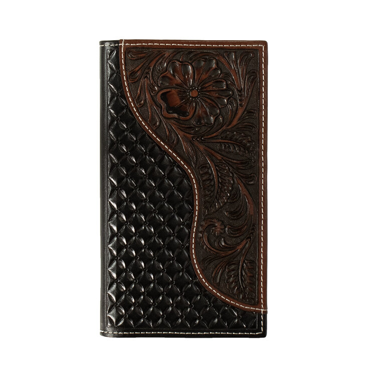 Nocona Floral Overlay Brown Rodeo Wallet