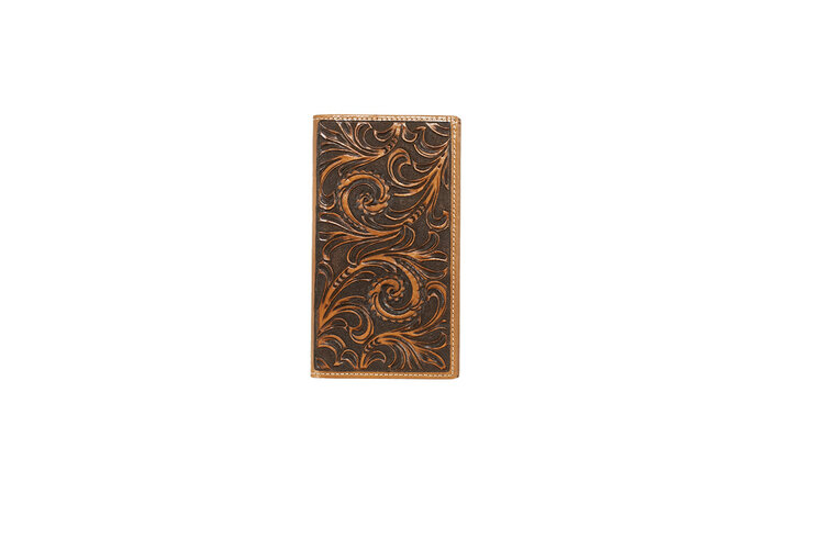 Nocona Scrolling Embossed Tan Rodeo Wallet