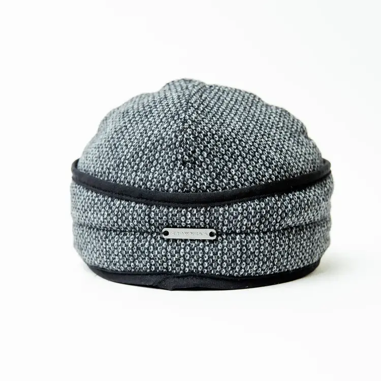 Crown Cap Wool Blend Pattern Railroad Hat Black Mix