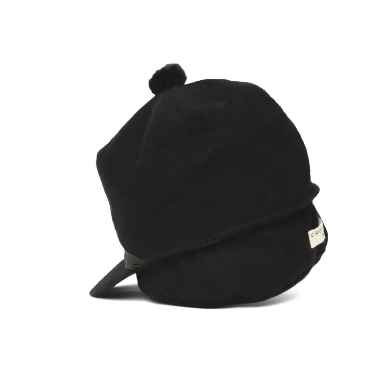 Crown Cap Melton Stockman Cap Black