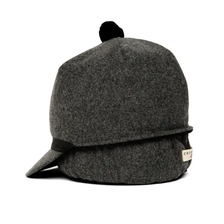 Crown Cap Melton Stockman Cap Charcoal