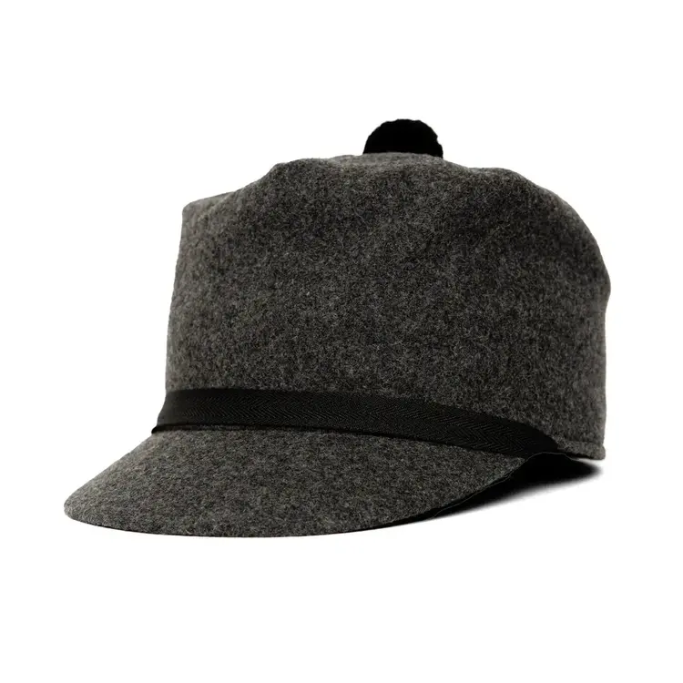 Crown Cap Melton Stockman Cap Charcoal