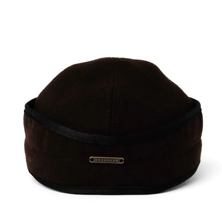 Crown Cap Wool Blend Railroad Hat Brown