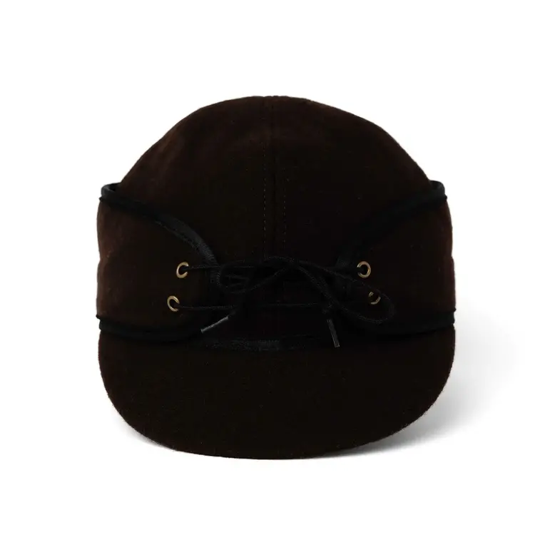 Crown Cap Wool Blend Railroad Hat Brown