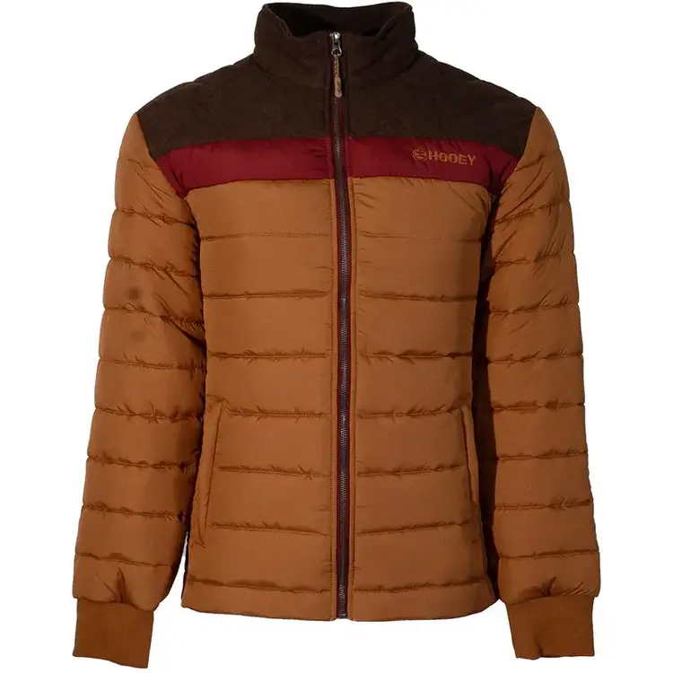 HOOey Puffer Jacket Tan and Brown