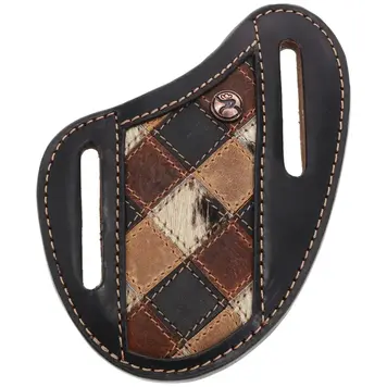 HOOey Smackdown Pancake Knife Sheath Tan /black Patchwork