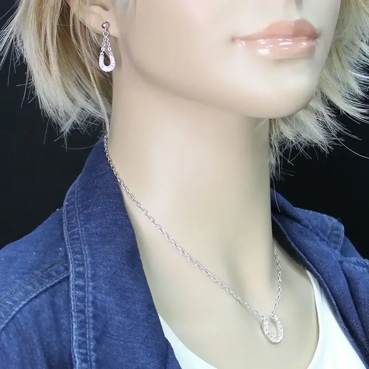 Montana Silversmiths Crystal Clear Lucky Horseshoe Jewelry Set