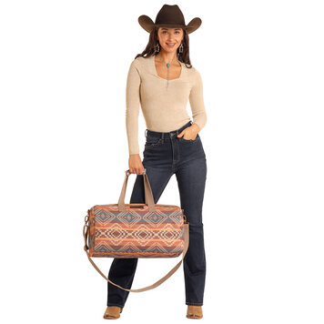 Rock & Roll Denim Aztec Duffle Bag Rust