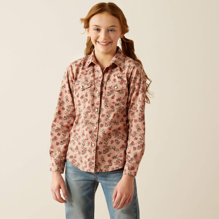 Ariat Youth Flowers n' Horseshoes Snap Shirt