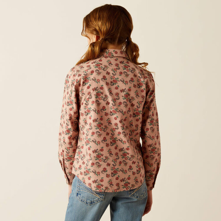 Ariat Youth Flowers n' Horseshoes Snap Shirt