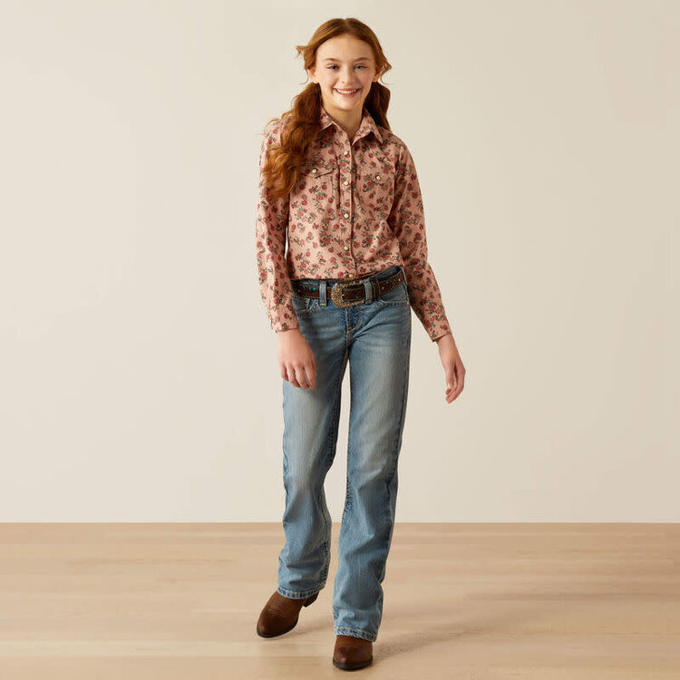 Ariat Youth Flowers n' Horseshoes Snap Shirt