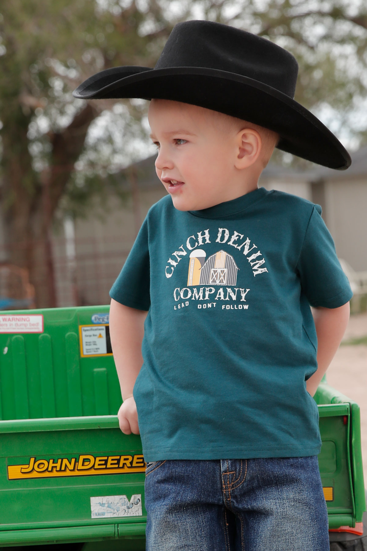 Cinch Boys Lead Don't Follow Green Tee