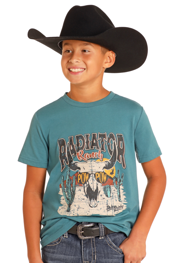 Dale Brisby Boys Radiator Ranch Graphic Tee Teal