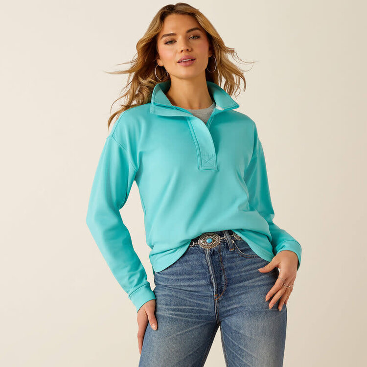 Ariat Breeze Logo 1/2 Zip Sweatshirt Blue Turquoise