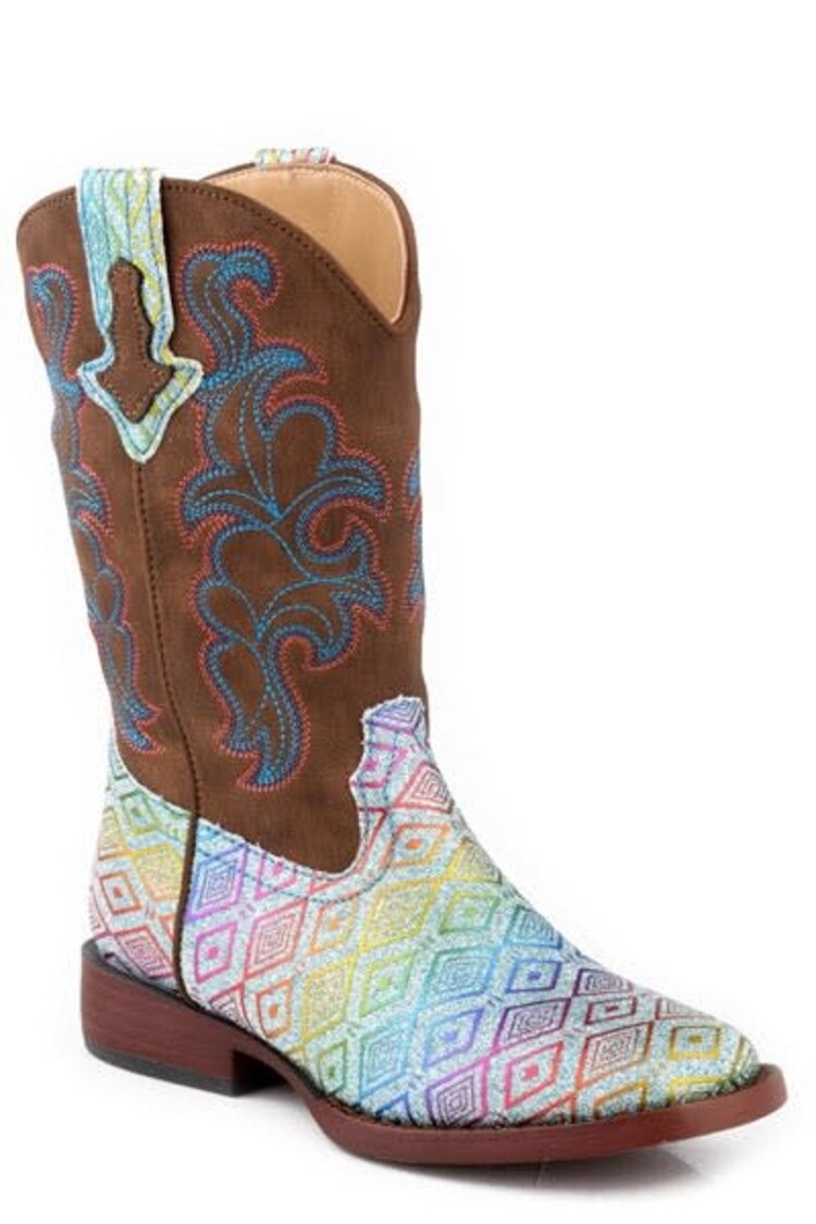 Roper Youth Maya Blue Aztec Glitter