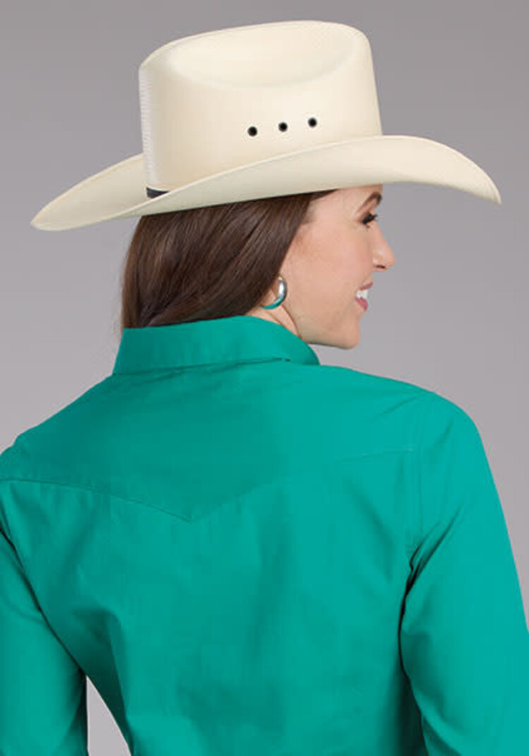 Roper Snap Stretch Poplin Jade Green Shirt