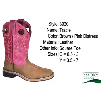 Smoky Mountain Youth Brown and Pink Tracie Boot