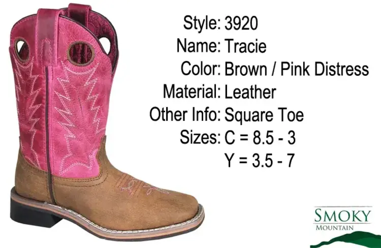 Smoky Mountain Youth Brown and Pink Tracie Boot