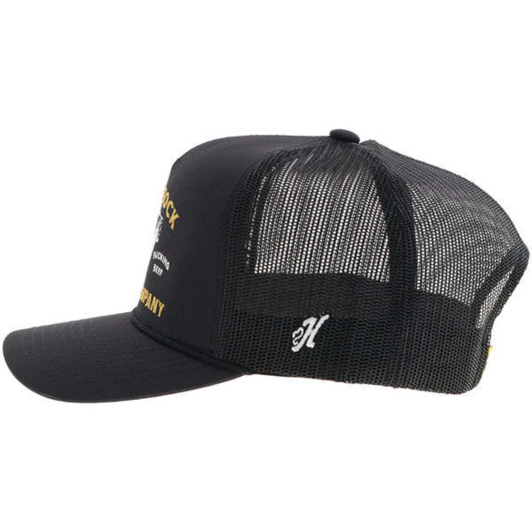 HOOey Rank Stock Hat Black w Yellow Stitching