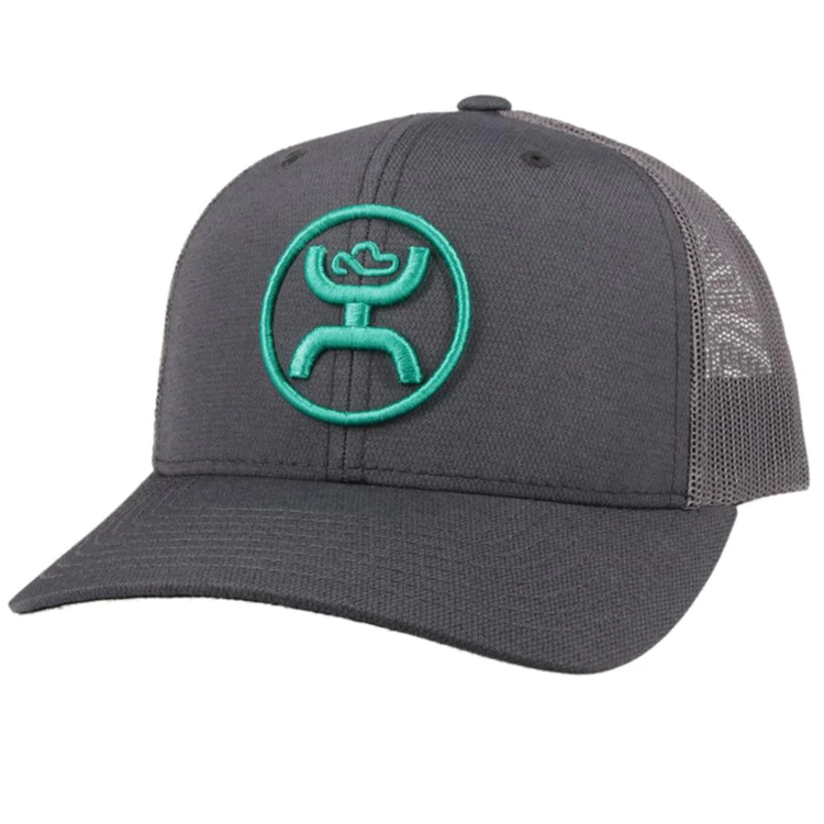 HOOey O-Classic Turquoise Logo Trucker Grey