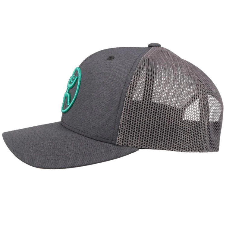 HOOey O-Classic Turquoise Logo Trucker Grey