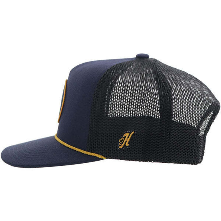 HOOey Hog Hat Navy w White and Yellow Patch