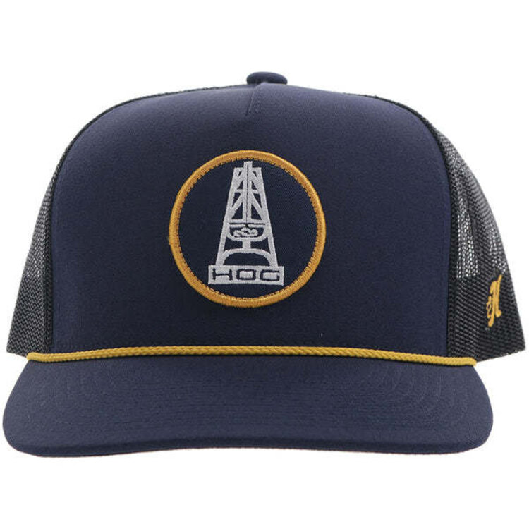 HOOey Hog Hat Navy w White and Yellow Patch