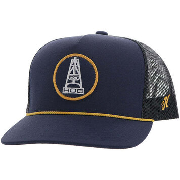HOOey Hog Hat Navy w White and Yellow Patch