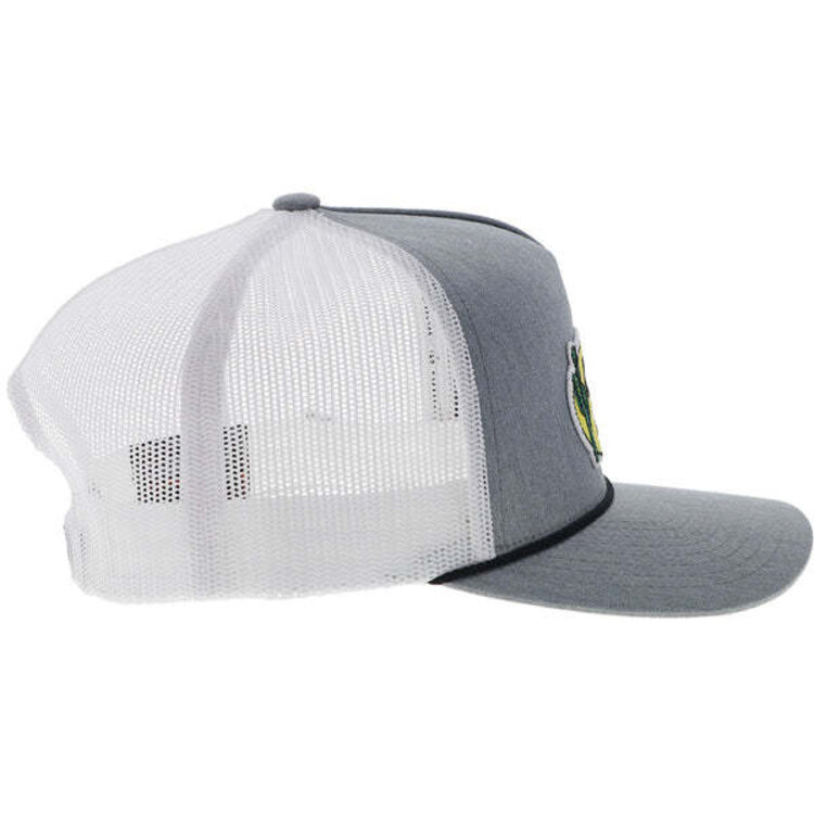 HOOey Cactus Ropes Hat Grey and White w Patch