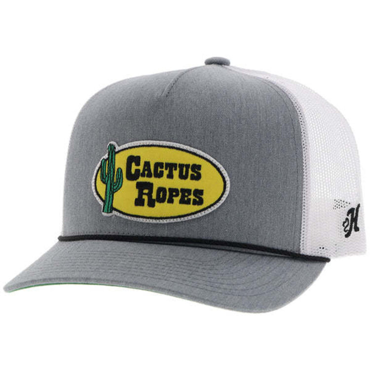 HOOey Cactus Ropes Hat Grey and White w Patch