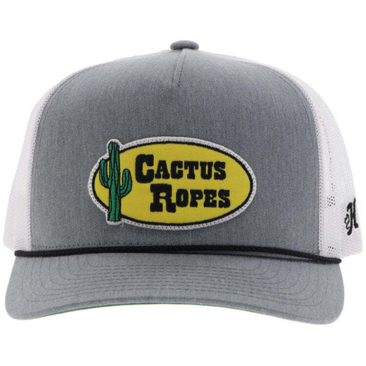 HOOey Cactus Ropes Hat Grey and White w Patch