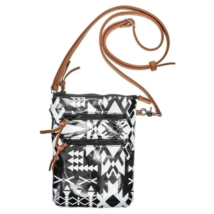 HOOey Puebla Black White Aztec Crossbody Purse