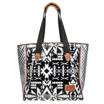 HOOey Puebla Black White Aztec Tote