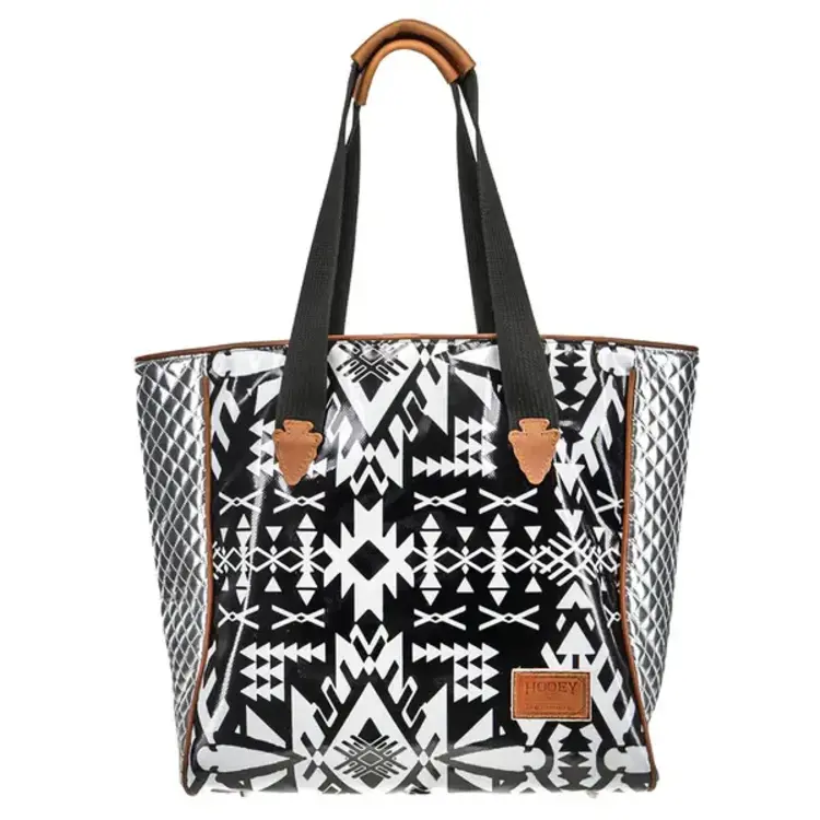 HOOey Puebla Black White Aztec Tote