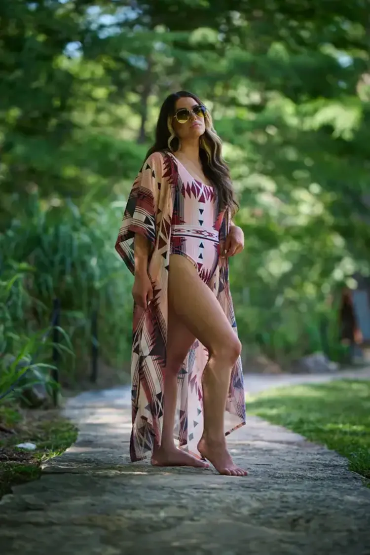 HOOey Kimono Pink Aztec One Size