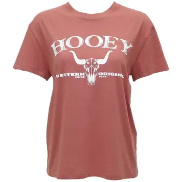 HOOey Icon Light Mahogany w White Logo Tee