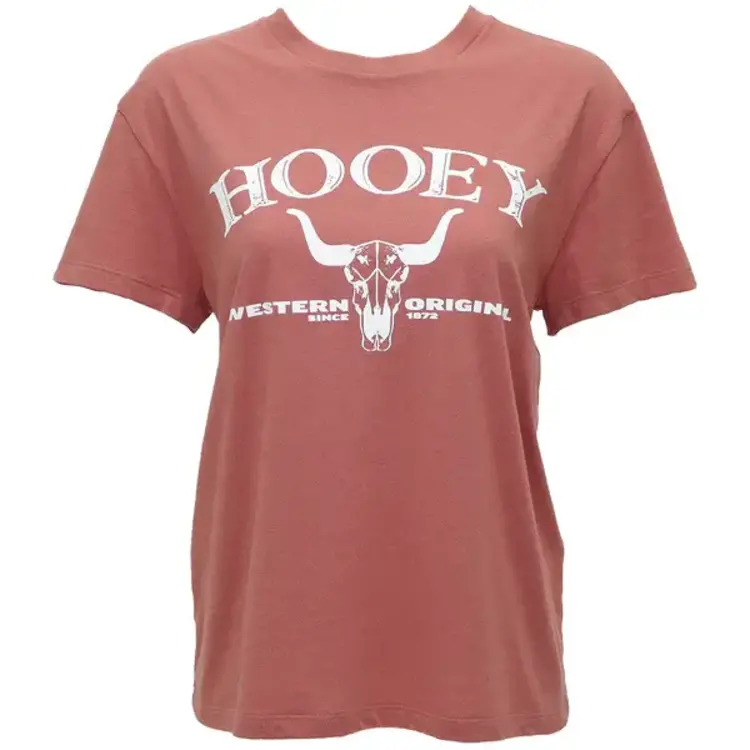 HOOey Icon Light Mahogany w White Logo Tee