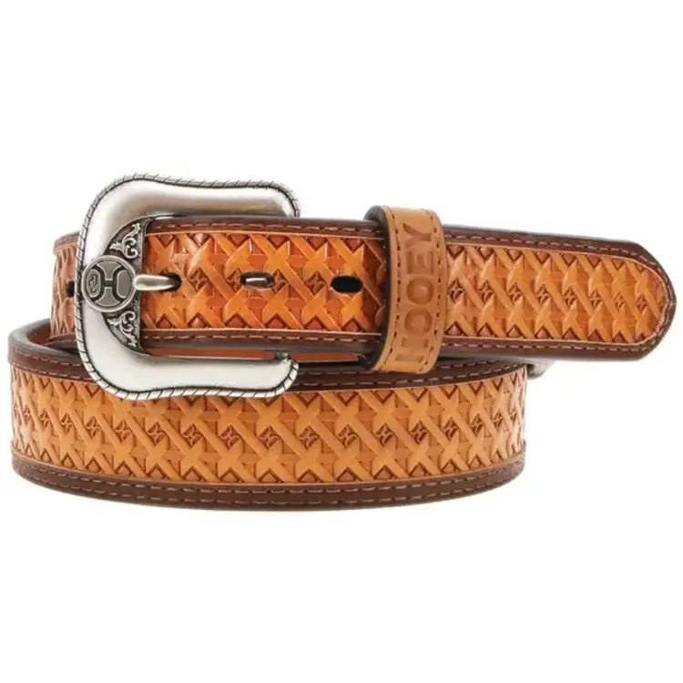 HOOey Hands-Up Basket Weave Belt Natural Brown