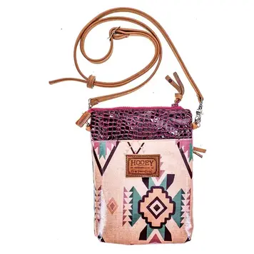 HOOey Nomad Pink Burgundy Aztec Crossbody Purse